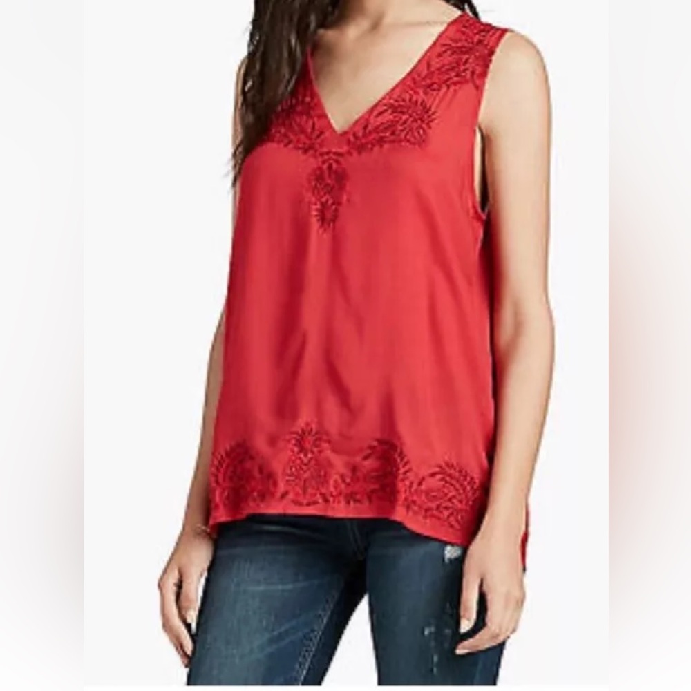 Lucky Brand Embroidered Sleeveless Top Size XS